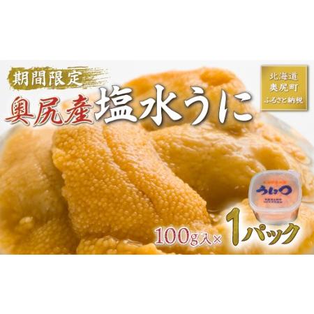 ふるさと納税 【2024年度先行予約】北海道奥尻産「キタムラサキウニ」100g (塩水パック)【期日...