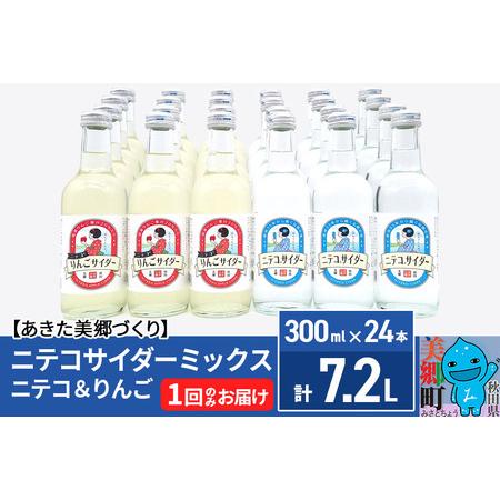 ふるさと納税 ニテコサイダーミックス 300ml×24本セット 2種（ニテコサイダー12本、りんごサ...