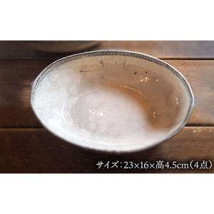 ふるさと納税 【美濃焼】呉須巻オーバルボウル4...の詳細画像1