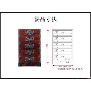 ふるさと納税 仙台箪笥 立長五段箪笥 拭き漆塗...の詳細画像2
