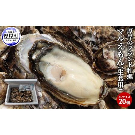 ふるさと納税 牡蠣 厚岸のブランド牡蠣 マルえもん 3Lサイズ 20個 生食用 北海道厚岸町