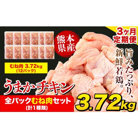 ふるさと納税 【3ヶ月定期便】うまかチキンむね肉セット4.34kg×3回《お申込み月の翌月より出荷開...