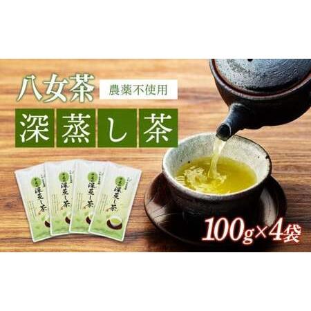 ふるさと納税 【年6回定期便】八女茶 　深蒸し茶400g　農薬不使用（2ヵ月に1回発送）　100-T...