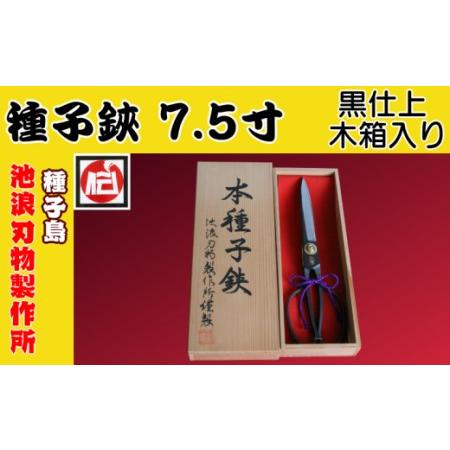 ふるさと納税 種子島 伝統工芸 種子鋏 (たねばさみ) 7.5寸 黒仕上 木箱入　NFN195【17...