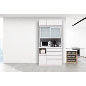 ふるさと納税 （ホワイト柾目）【開梱設置／受注製作】 ネオ キッチンボード 幅120cm 上置き付き 耐震 引き戸 食器棚 オープンボード 完成品 カ.. 福岡県大川市