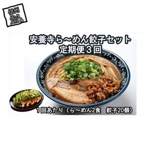 ふるさと納税 【定期便３回】安養寺ら〜めん餃子セット（ら〜めん２食、餃子20ケ入） 長野県佐久市