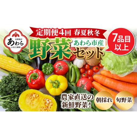 ふるさと納税 ＜定期便 4回＞ 新鮮野菜セット 1箱 7品目以上 【春 夏 秋 冬 発送】／ 季節 ...