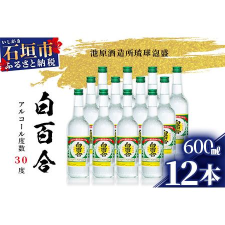 ふるさと納税 IK-9 池原酒造所 白百合 600ml  30度 12本セット  沖縄県石垣市