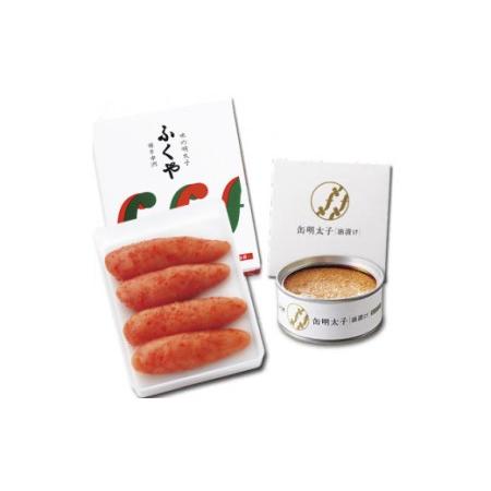 ふるさと納税 【味の明太子 ふくや 】定番 明太子 200g・缶明太子 油漬け 85g 福岡県苅田町