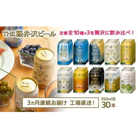 ふるさと納税 THE軽井沢ビール　10種30缶　飲み比べ　ギフトセット　3カ月定期便 長野県佐久市