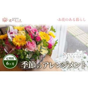 ふるさと納税 【6ヶ月定期便】季節のおまかせフラワーアレンジメント＜スペシャル＞【1491】 岩手県花巻市