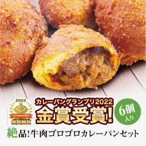 ふるさと納税 カレーパングランプリ金賞受賞の牛肉ゴロゴロカレーパン6個セット 大阪府松原市