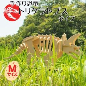 ふるさと納税 手作り恐竜 トリケラトプス タイプ Mサイズ[ 恐竜 パズル 知育 キッズ 子供 おもちゃ 玩具 ] 兵庫県小野市