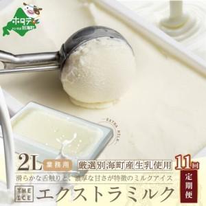 ふるさと納税 【毎月定期便】 THE ICE 業務用2リットル エキストラ ミルク ×11ヵ月定期便 be003-1077-100-11　（ あいす アイス アイスクリ.. 北海道別海町