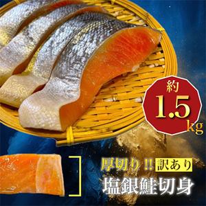 ふるさと納税 厚切り塩銀鮭切身　約1.5kg【配送不可地...