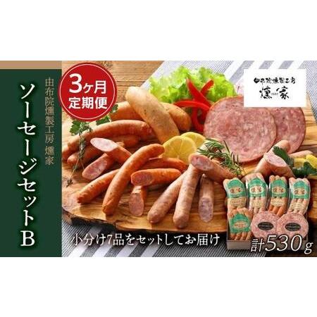 ふるさと納税 【定期便 全3回】【由布院燻製工房 燻家】ソーセージセットB 計530g×３回＜小分け...