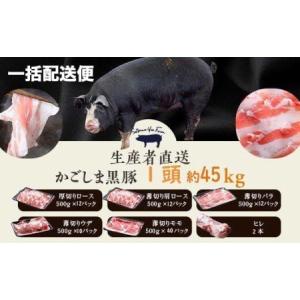 ふるさと納税 MS-602 かごしま黒豚1頭まるごと 約45kg 【一括配送便】 生産者直送 薩摩八重ファーム 工房みかく亭 鹿児島県薩摩川内市