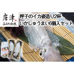 ふるさと納税 呼子のイカ姿造り2杯(1杯200g前後)＋いかしゅうまい6個入セット