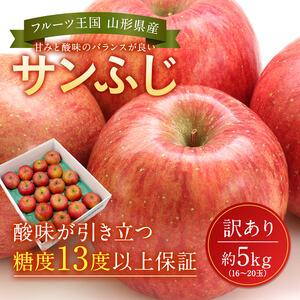 ふるさと納税 【2025年1月発送】訳ありだけど糖度13度以上！ご家庭用サンふじりんご5kg_H15...