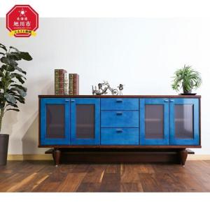 ふるさと納税 旭川家具 クリエイトファニチャー ヨッペン サイドボード 【 国産 無垢 インテリア 木製 収納 モダン ヴィンテージ キャビネット .. 北海道旭川市