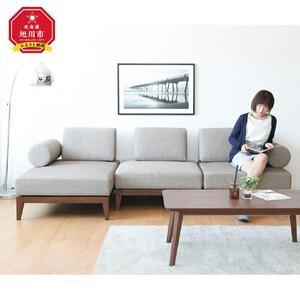 ふるさと納税 旭川家具　宮田産業 CORAL REEF(コーラルリーフ) セット 【 国産 無垢 インテリア 木製 ナチュラル ソファ ソファー 3人掛け カウ.. 北海道旭川市