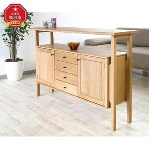 ふるさと納税 旭川家具　山室家具製作所　プロトNo.401キャビネット　ナラ 【 国産 無垢 インテリア 木製 収納 ナチュラル キャビネット リビン.. 北海道旭川市