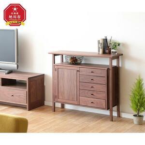 ふるさと納税 旭川家具　山室家具製作所　プロトNo.803キャビネット　ウォールナット 【 国産 無垢 インテリア 木製 収納 ナチュラル キャビネッ.. 北海道旭川市