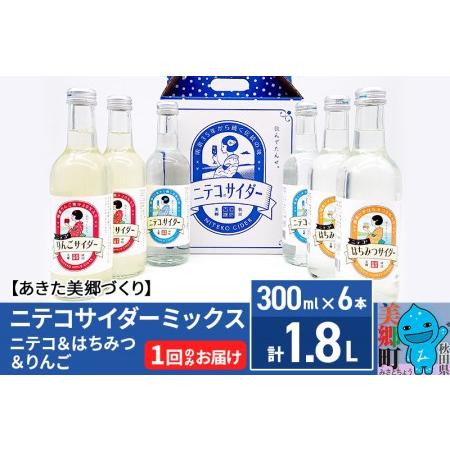ふるさと納税 ニテコサイダーミックス 300ml×6本セット 3種（ニテコサイダー2本、りんごサイダ...