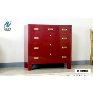 ふるさと納税 桐モダンチェスト 90巾三の三 古代朱 《創業明治2年 田中家具 謹製》【田中家具】 福島県二本松市