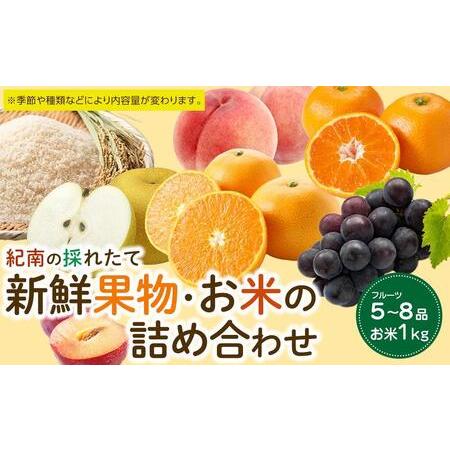ふるさと納税 紀南の採れたて新鮮フルーツ・お米（玄米）詰め合わせセット（5〜8品目詰め合わせ） 和歌...