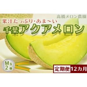 ふるさと納税 【定期便】高橋メロン農園『千葉アクアメロン』M玉以上 2個 × 12回発送 [0200-0024] 千葉県鴨川市