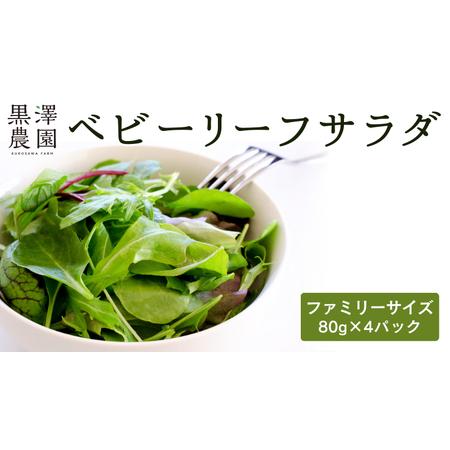 ふるさと納税 黒澤農園 の ベビーリーフサラダ （ 80g × 4パック ）ファミリーサイズ 茨城県...