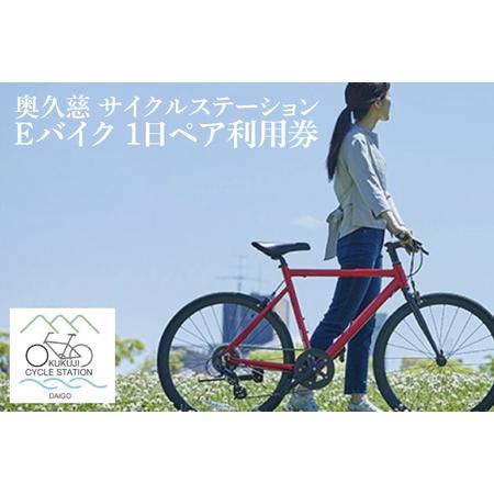 ふるさと納税 茨城県 大子町 奥久慈 サイクルステーション Eバイク 1日 ペア利用券 自転車 レン...