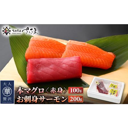 ふるさと納税 お刺身 セット サーモン 100g × 2P ＆ 本まぐろ 赤身 100g × 1P ...