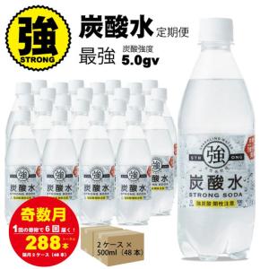 ふるさと納税 【定期便】（年/隔月）強炭酸水（500ml）2ケース（48本入り）×6回 炭酸 飲料 Q072-003 佐賀県小城市