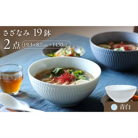 ふるさと納税 【美濃焼】 さざなみ 19鉢 青白 2枚セット 瑞浪市 / JS企画 皿 お皿 プレー...