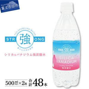 ふるさと納税 シリカ＆バナジウム強炭酸水PET500ml×2箱(48本入)友桝飲料 炭酸水 山梨県富士吉田市