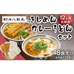 ふるさと納税 【12回定期便】【麺や八刻丸】 きしめん カレーうどん 8食セット 多治見市 / つむぎ きしめん カレーうどん 定期便 [TEF018] 岐阜県多治見市
