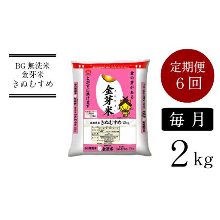 ふるさと納税 BG無洗米・金芽米きぬむすめ 2kg×6ヵ月 定期便 【毎月】 ［令和5年産］計量カッ...