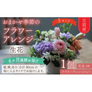 ふるさと納税 【定期便６回】おまかせ季節のフラワーアレンジ（生花）Ｓサイズ ×６ヶ月【母の日申込期日：4/26（日）まで】【母の日発送予.. 富山県滑川市