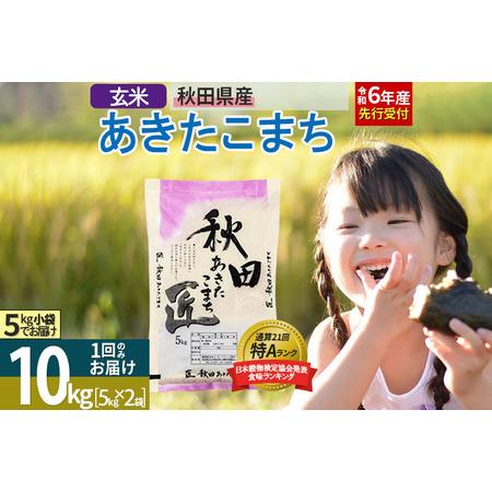 ふるさと納税 【玄米】＜令和6年産 新米予約＞ 秋田県産 あきたこまち 10kg (5kg×2袋) ...