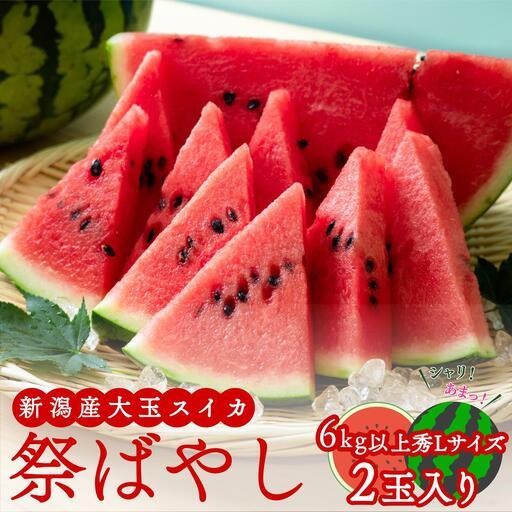 ふるさと納税 スイカ 大玉すいか （ 祭ばやし ） 秀L 2玉入り 約6〜6.9kg×2玉 計12K...