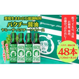 ふるさと納税 パクチー醤油 2種 オリジナル 300% 48本 セット 旭合名会社 パクチー 醤油 コリアンダー ごま油 ニンニク 万能 調味料 国産 愛媛.. 愛媛県宇和島市