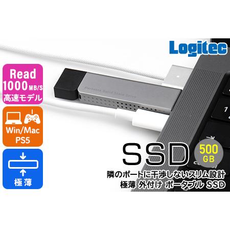 ふるさと納税 【038-05】ロジテック スリム外付けSSD　500GB　Type-C【LMD-SP...