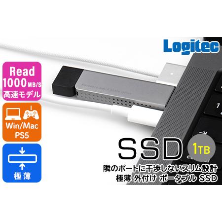 ふるさと納税 【048-04】ロジテック スリム外付けSSD　1TB　Type-C【LMD-SPDH...