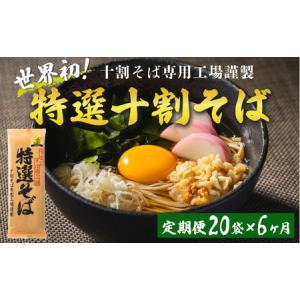 ふるさと納税 そば 特選そば 十割蕎麦 乾麺 40人前 × 6回 【 6か月 定期便 】 国産原料100%使用 十割そば専用工場謹製 山本食品 信州 10割 .. 長野県飯綱町