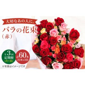 ふるさと納税 【3回定期便】 バラ の 花束 （赤）＜花工房るふらん＞ [CCR020] 長崎県西海市