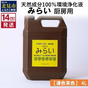 ふるさと納税 《14営業日以内に発送》天然成分100％環境浄化液 みらい 厨房用【液色茶色】 4L ...