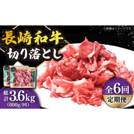 ふるさと納税 【6回定期便】長崎和牛 切り落とし 600g (300g×2)/回【有限会社長崎フード...