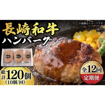 ふるさと納税 【12回定期便】長崎和牛 ハンバーグ  150g×10個/回【有限会社長崎フードサービ...